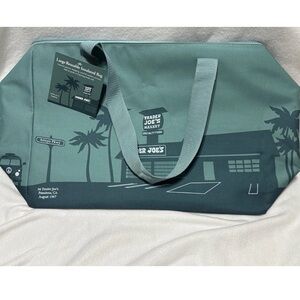 trader joe dusty blue Green Reusable Insulated Bag